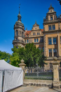 Museum complex of Dresden Castle or Royal Palace, former residence of the electors and kings of Saxony in old town of Dresden, Germany. clipart