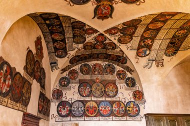 Prag, Çek Cumhuriyeti. New Land Rolls Hall 'da, Prag Şatosu' nda, Eski Kraliyet Sarayı 'nda,