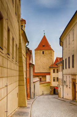 PRAG, ÇEK CUMHURİYETİ. Prag 'daki Prag Kalesi' ndeki Kara Kule, Çek Cumhuriyeti