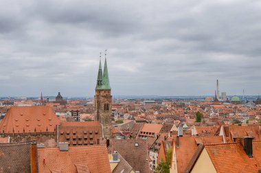 Almanya 'nın Bavyera eyaletinin Nuremberg kentindeki Nuremberg kalesinden görüntü