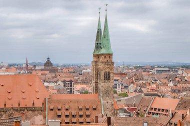 Almanya 'nın Bavyera eyaletinin Nuremberg kentindeki Nuremberg kalesinden görüntü