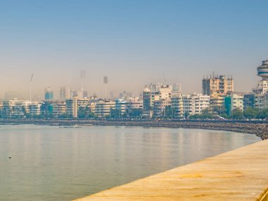 Mumbai Ufuk Çizgisi Manzarası Mumbai, Hindistan 'dan Marine Drive