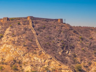 Jaipur, Rajasthan. Hindistan. Jaigarh Fort View, UNESCO 'nun dünya mirası. Jaigarh Kalesi, 1726 'da Rajput hükümdarı Jai Singh II tarafından yaptırıldı.