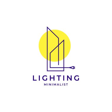 Minimalist bina aydınlatma modern logo tasarımı