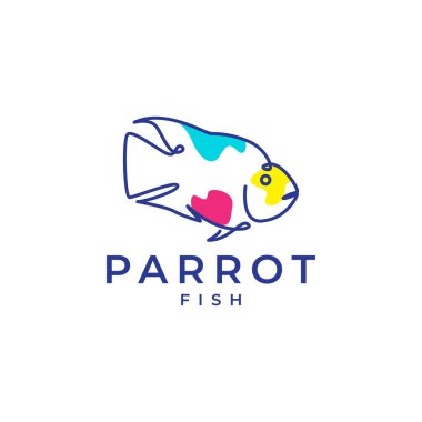 Papağan balığı çizgileri soyut logo tasarımı
