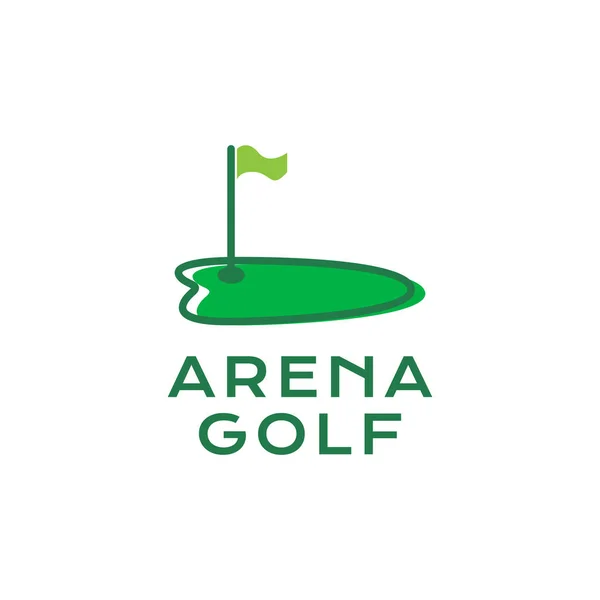 Esporte Golfe Arena Bandeira Buraco Logotipo Design —  Vetores de Stock