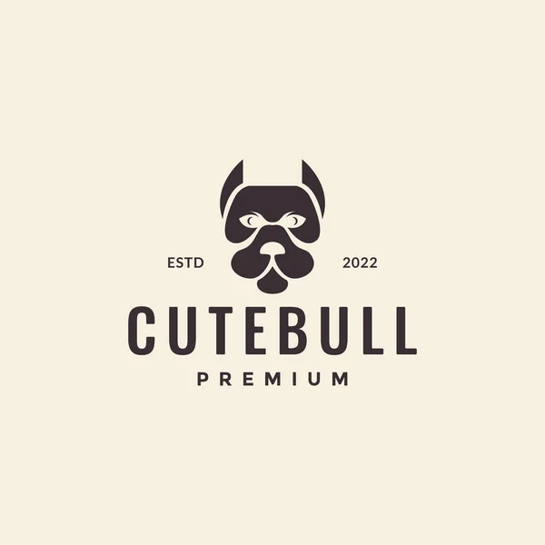 stock vector head dog bull strong cute hipster logo design 