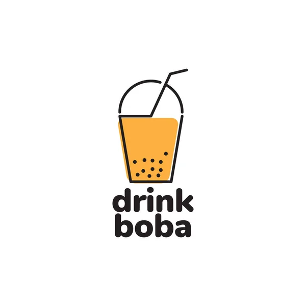 Bubble Drink Bobby Linien Kunst Abstrakt Logo Design — Stockvektor
