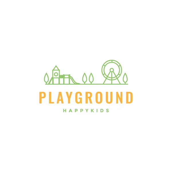 Hřiště Yard Park Minimální Barevné Logo Design — Stockový vektor