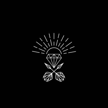 Elmas çizgileri minimalist logo tasarım vektörü