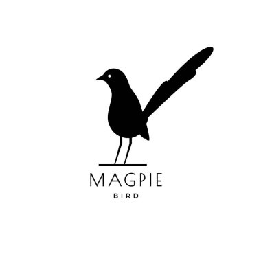 Egzotik kuş saksağan minimalist modern logo tasarım vektörü