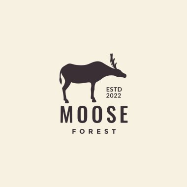 Moose Ormanı minimal siluet logo tasarım vektörü