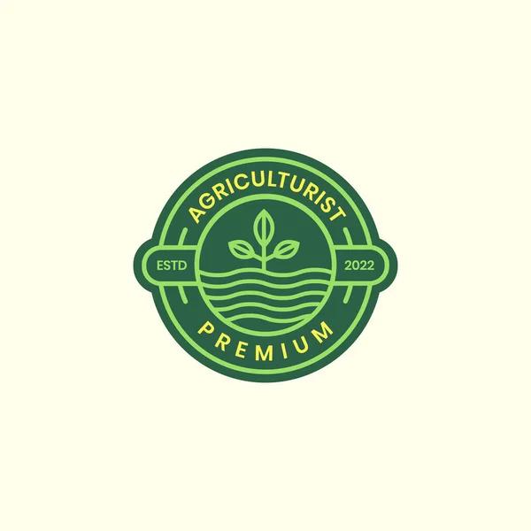 Crecimiento Planta Agricultura Planta Insignia Logo Diseño Vector — Vector de stock