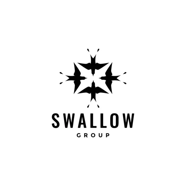 stock vector swallow group colony logo design vector