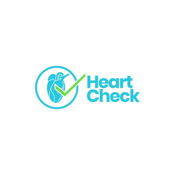 stock vector body anatomy heart with checkmark health logo design vector