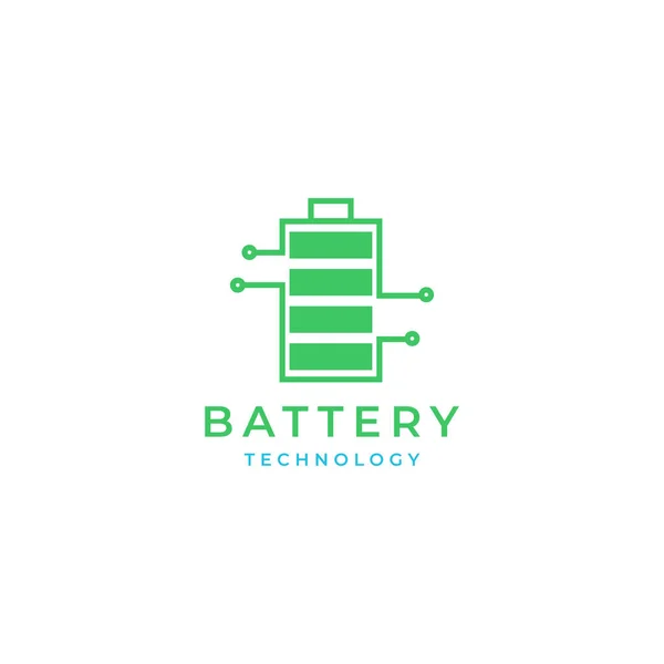 Batterij Technologie Sluit Moderne Lijn Logo Ontwerp Vector — Stockvector