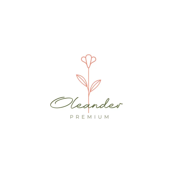 花のオレンダー植物の審美的な最低限のロゴデザインベクトル — ストックベクタ