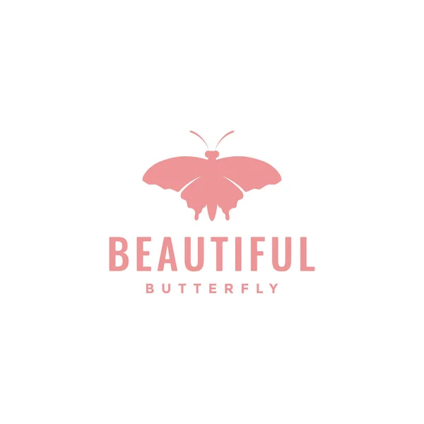 Όμορφο Έντομο Πεταλούδα Σύγχρονο Minimal Λογότυπο Σχεδιασμό Διάνυσμα — Διανυσματικό Αρχείο