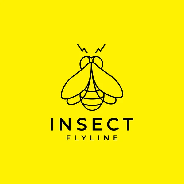 Insekt Bienenhonig Linie Modernes Minimales Logo Design Vektor — Stockvektor
