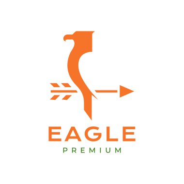 eagle perched arrows focus hunting logo design vector icon illustration template