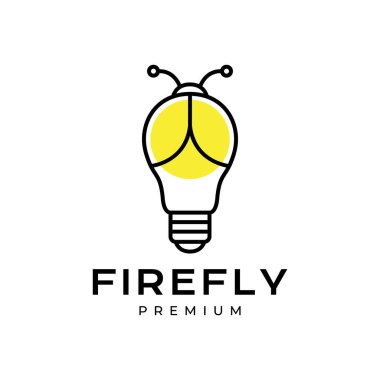 bubble light lamp insect fire fly shine creative ideas logo design vector icon illustration template