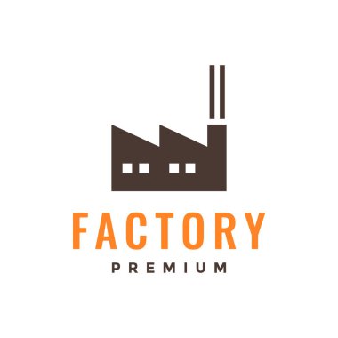 factory minimal geometric smoke modern logo design icon illustration template