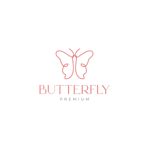 animal insect flying beauty butterfly lines art fashion feminine salon logo design vector icon