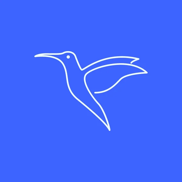 animal bird flying beauty hummingbird long beak minimalist line art logo design vector icon illustration