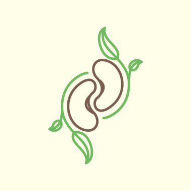 yerfıstığı tohumları yaprak büyümesi bitki çizgisi renkli logo tasarım vektörü