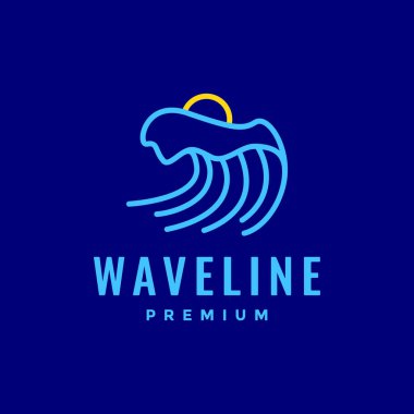 deniz okyanusu dalgası su günbatımı soyut renkli modern çizgi logosu tasarım vektörü