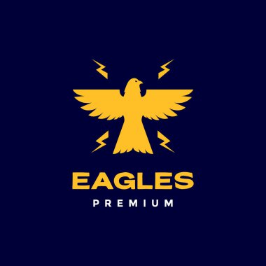 Uçan Özgürlük Kuşu Yıldırım Kartalı Modern şekil Logo Tasarım Vektörü