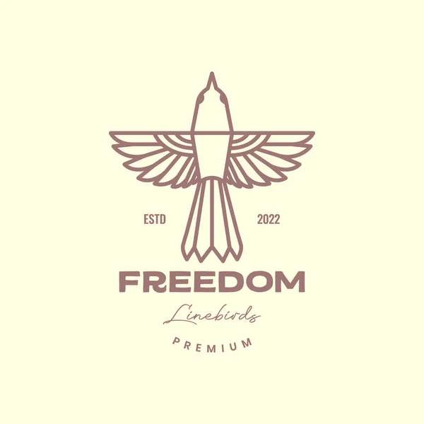 animal bird flying freedom swallow geometric line art hipster vintage logo design vector