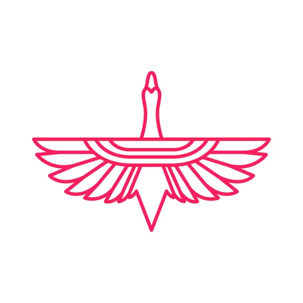 Oiseau Volant Oie Moderne Géométrique Ligne Art Logo Conception Vecteur — Image vectorielle