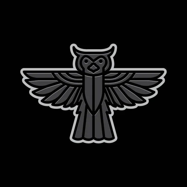 Uçan Kuş Özgürlüğü Boynuzlu Baykuş Modern Geometrik Renkli Soyut Logo — Stok Vektör