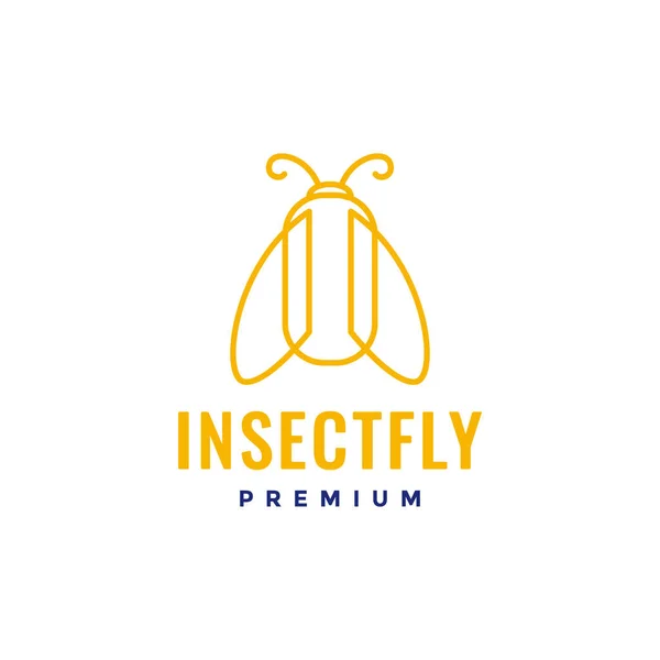 Insekt Fliegen Käfer Geometrisch Modern Linie Minimal Logo Design Vektor — Stockvektor