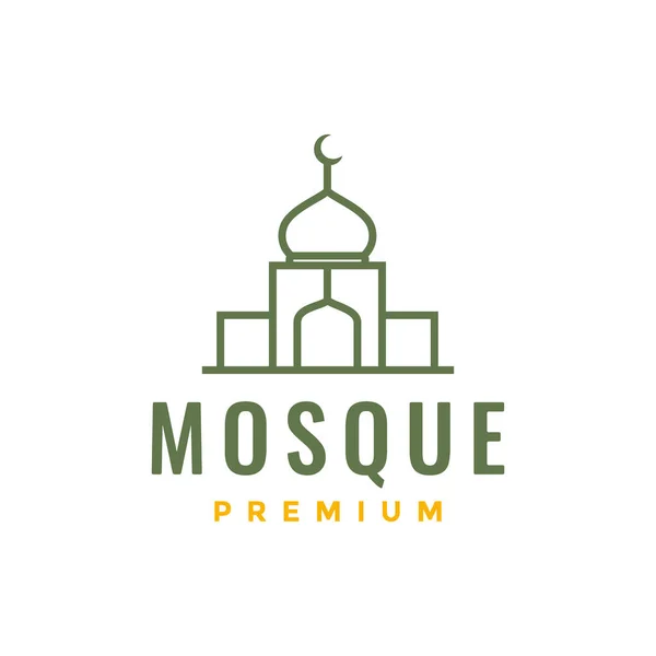 stock vector mosque muslim pray dome minimal line minimalist logo design vector