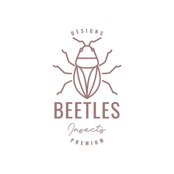 animal insect scarabs beetle line art hipster logo design vector