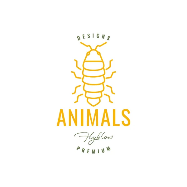 animal insect larva line minimal logo design vector