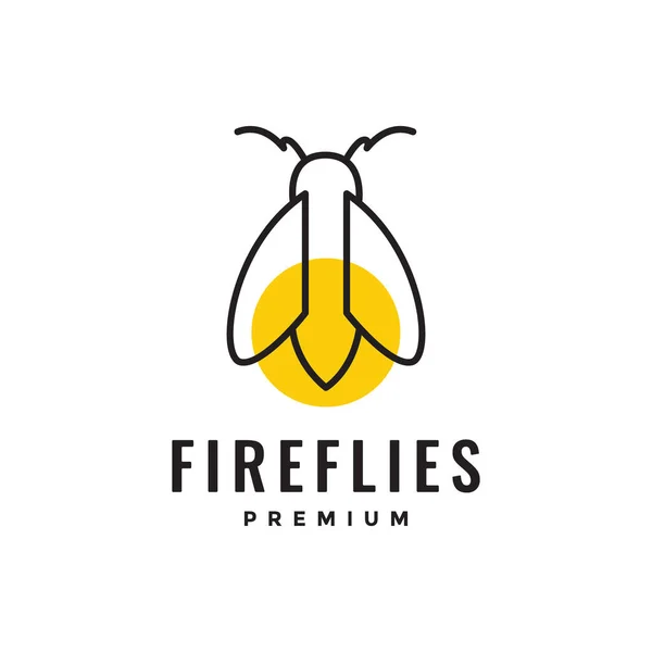 animal insect fireflies shine light geometric line art modern logo design vector
