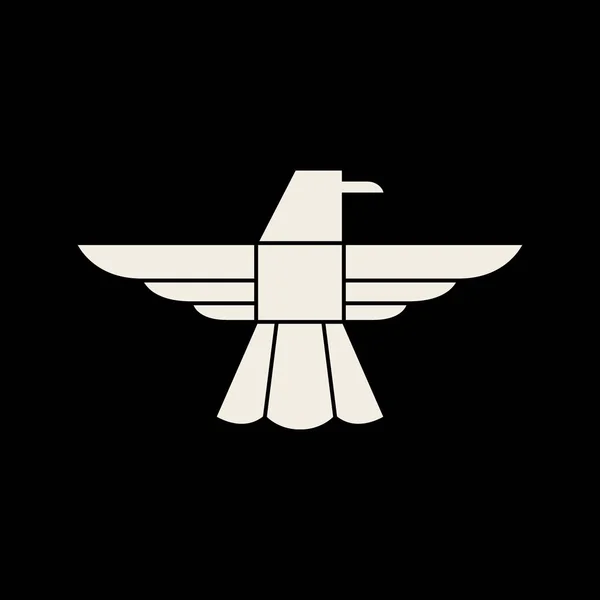 Uçan Kuş Kartalı Vahşi Hayvan Avlama Çokgen Logo Tasarım Vektörü — Stok Vektör