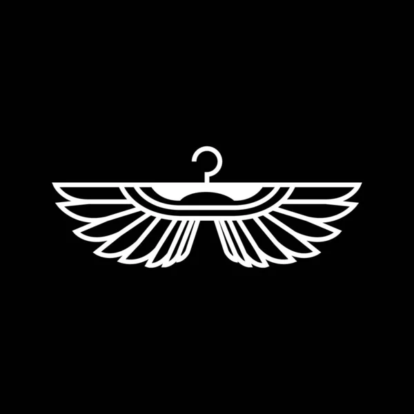 Módní Anděl Křídla Věšák Oblečení Moderní Logo Design Vektor — Stockový vektor