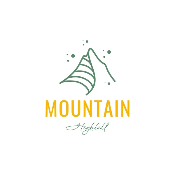 Hora Peak Kopec Linka Venkovní Turistika Dobrodružství Moderní Linka Minimální — Stockový vektor