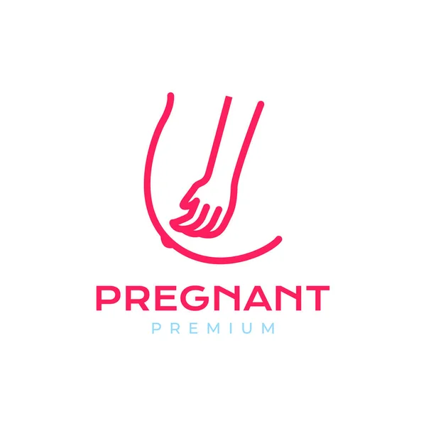 胃の拡張妊婦女性の夢現代的な最小限のロゴデザインベクトル — ストックベクタ