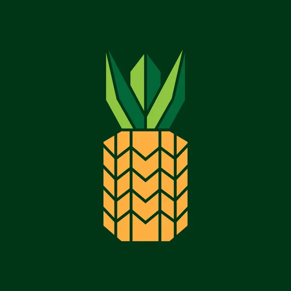 Fresh Fruit Pineapple Polygonal Modern Flat Logo Design Vector — Stock Vector