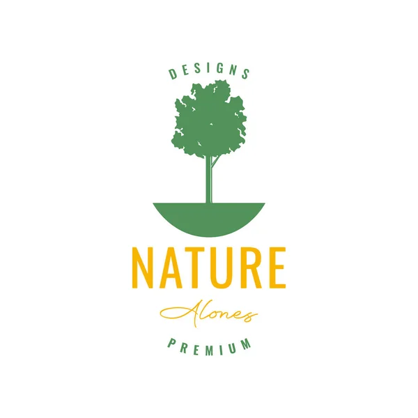 Salvar Mundo Natureza Verde Planta Árvore Crescer Terra Logotipo Design — Vetor de Stock