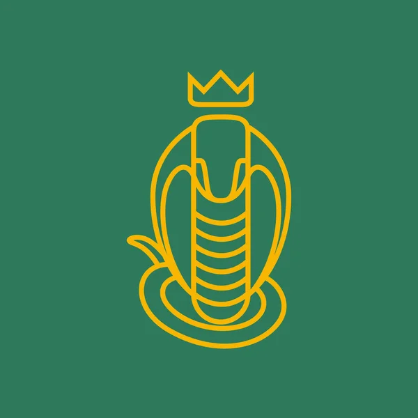 Animal Reptile Snake Cobra Crown King Modern Geometric Minimal Logo — Stock Vector