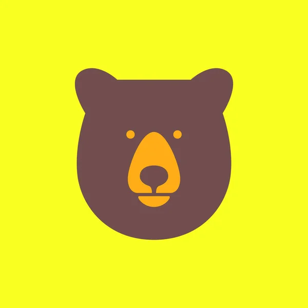 Zwierzę Dzika Przyroda Bestia Niedźwiedź Grizzly Głowa Geometryczne Maskotka Nowoczesny — Wektor stockowy