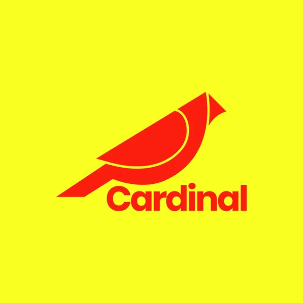 Vogel Exoten Kardinal Rot Gefärbt Moderne Flache Logo Design Design — Stockvektor