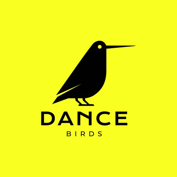 black dance bird exotic beautiful modern shape colorful logo design vector