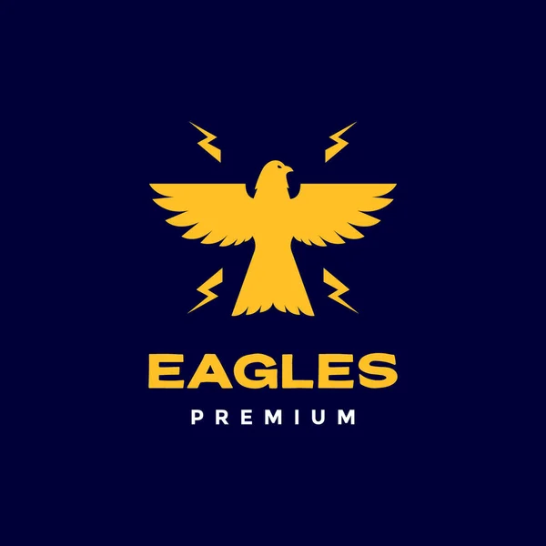 Fliegende Freiheit Vogel Adler Blitz Moderne Form Einfach Logo Design — Stockvektor